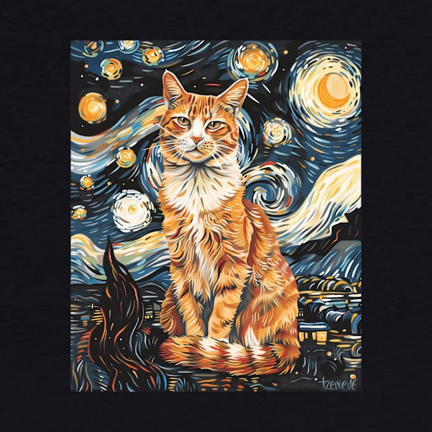 Cat Starry Night Cosmic Dreams by BoazBerendse insect